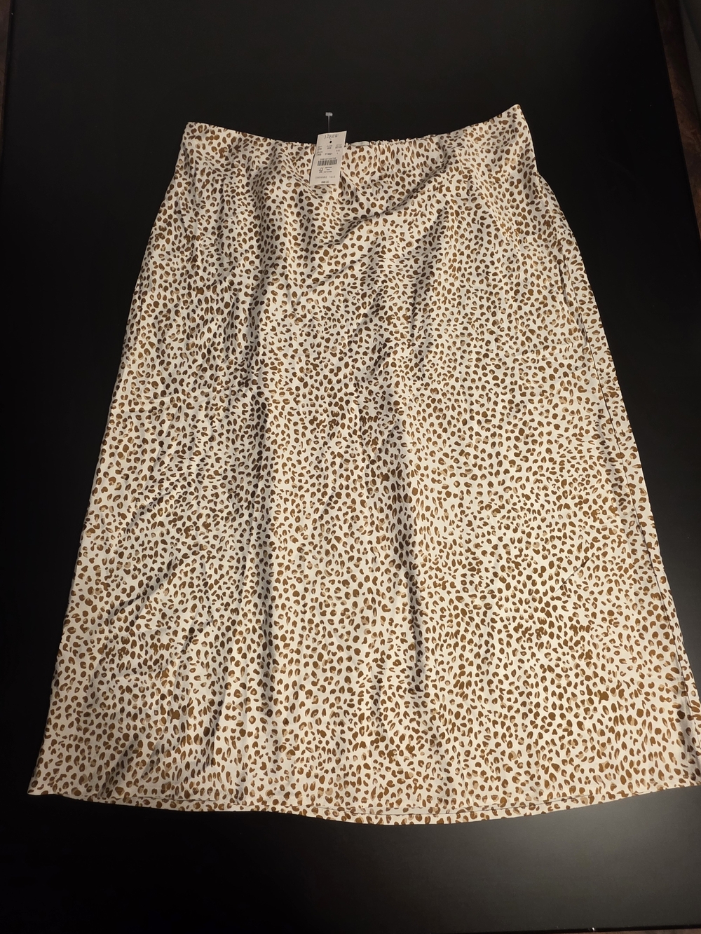 J. Crew Women's Cream Leopard Print Midi Skirt